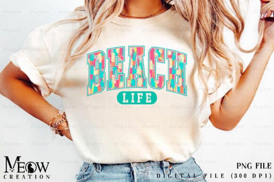 Unisex classic tee "BEACH" Varsity Letters Tropical