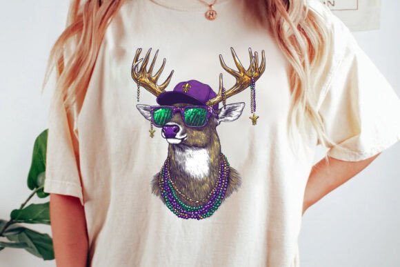 Unisex classic tee "Mardi Gras Deer Celebrating"