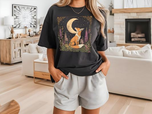 Unisex classic tee "Celestial Moon with Fox 02"