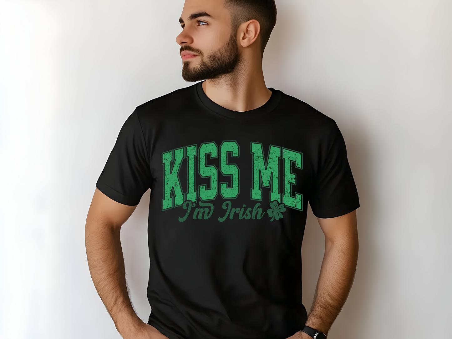 Unisex classic tee "Kiss Me I'm Irish" in varsity letters