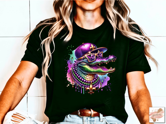 Unisex classic tee "Mardi Gras Gator Celebrating"