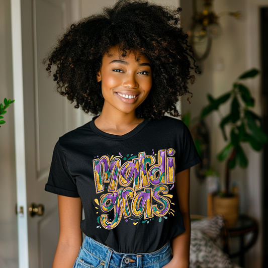 Unisex classic tee "Marti Gras in Big, Glitter Letters"