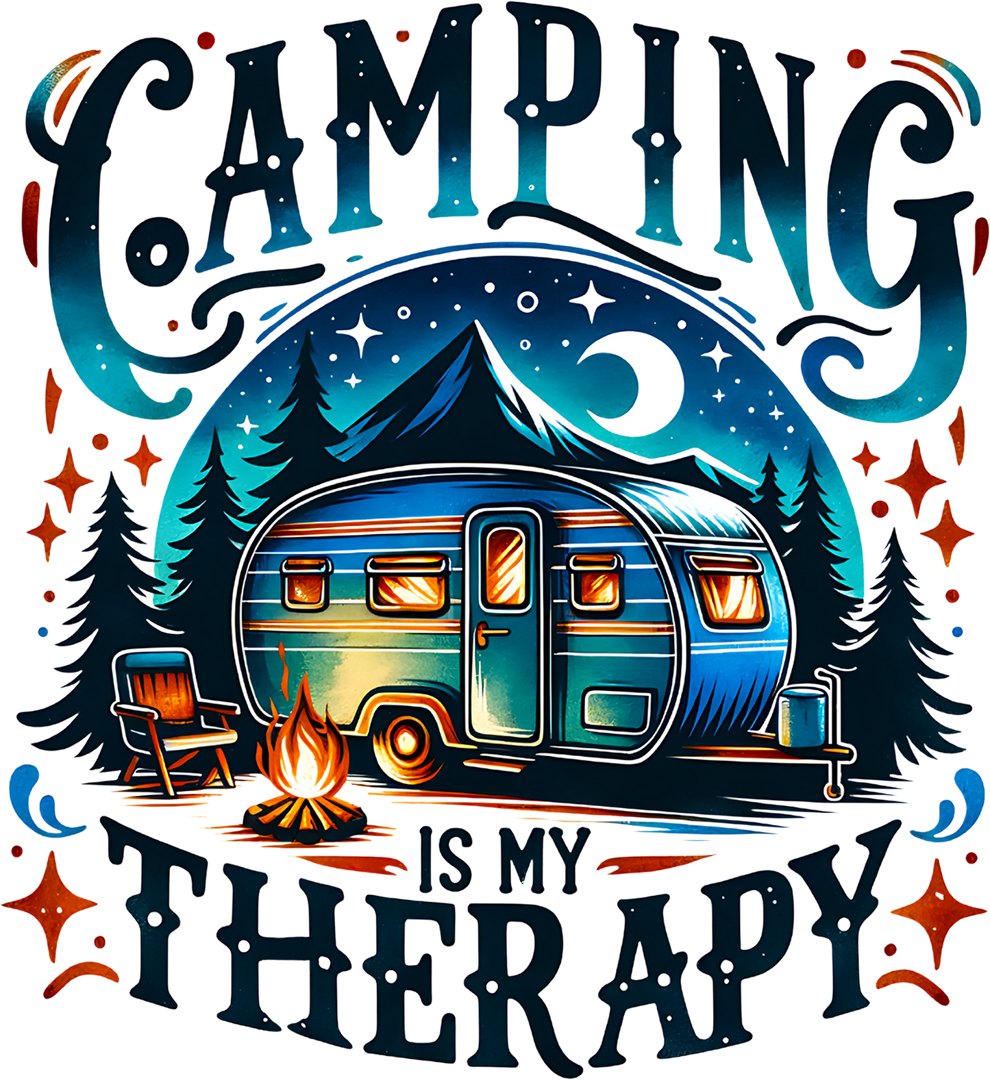 Softstyle Unisex T-Shirt "Camping Is My Therapy" Gildan