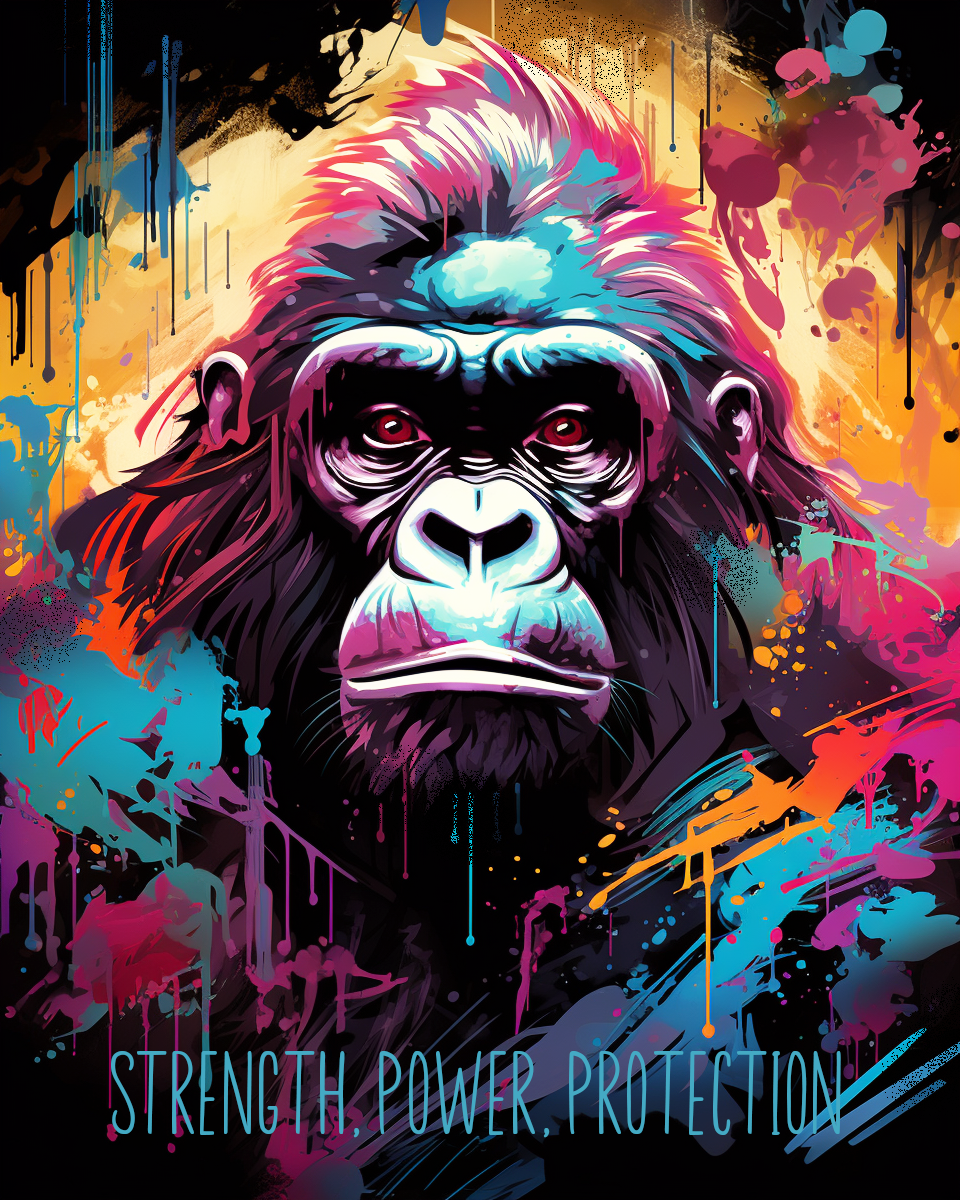 Gorilla "Strength" - Black Glossy Mug