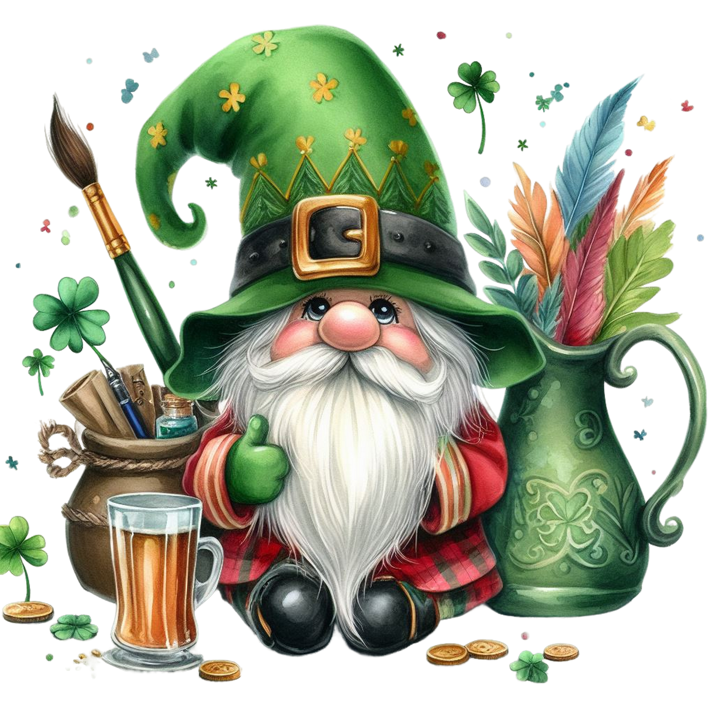 St. Patrick's, Creative Gnome, Short Sleeve, Premium, Tri-Blend T-shirt by Bella Canvas