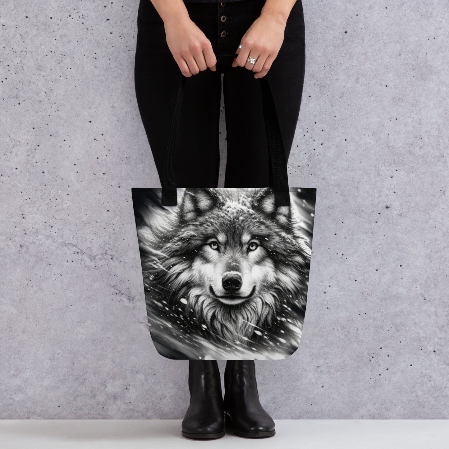 Tote bag Snow Wolf 04Blk