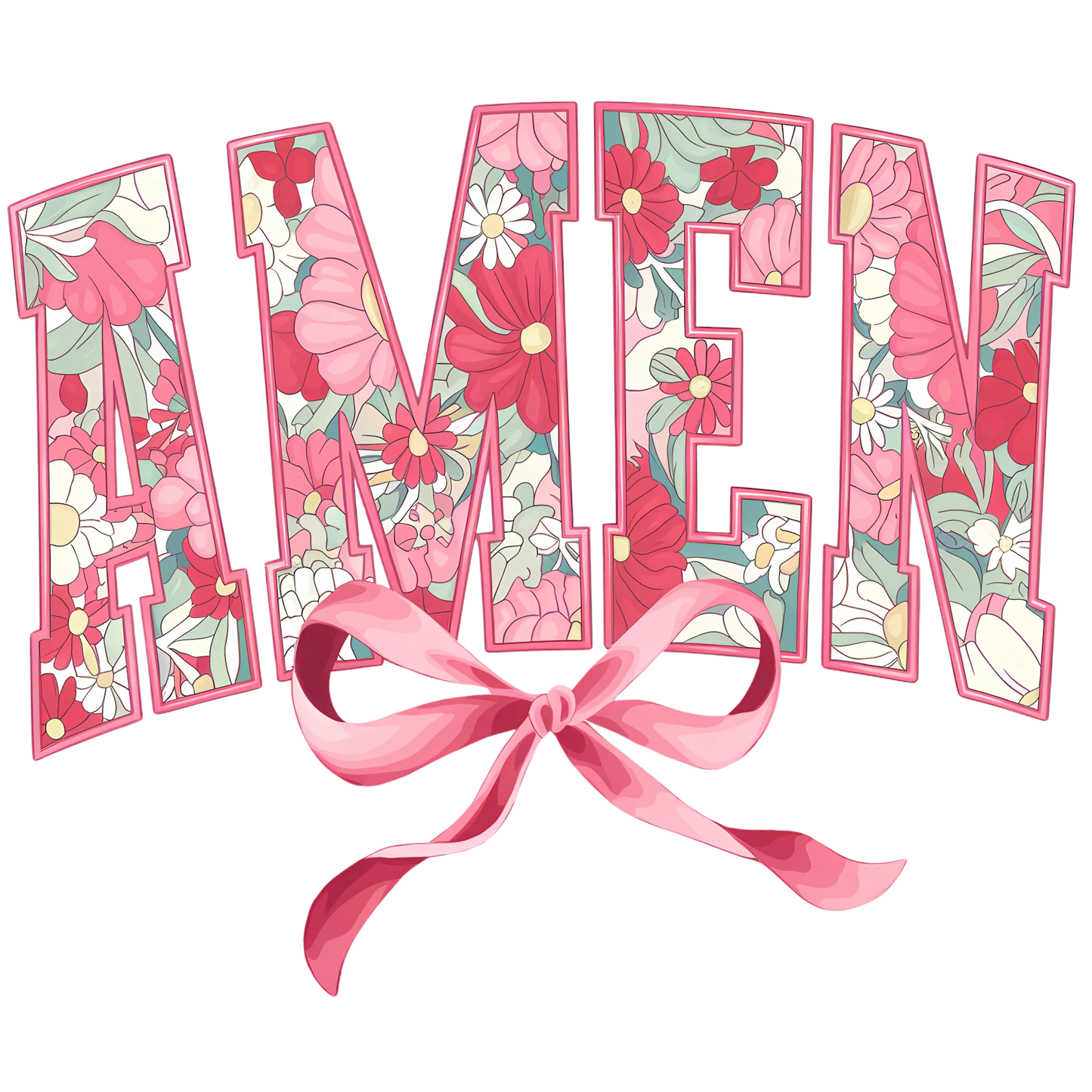 Unisex classic tee Easter "AMEN Flowers & Bow"