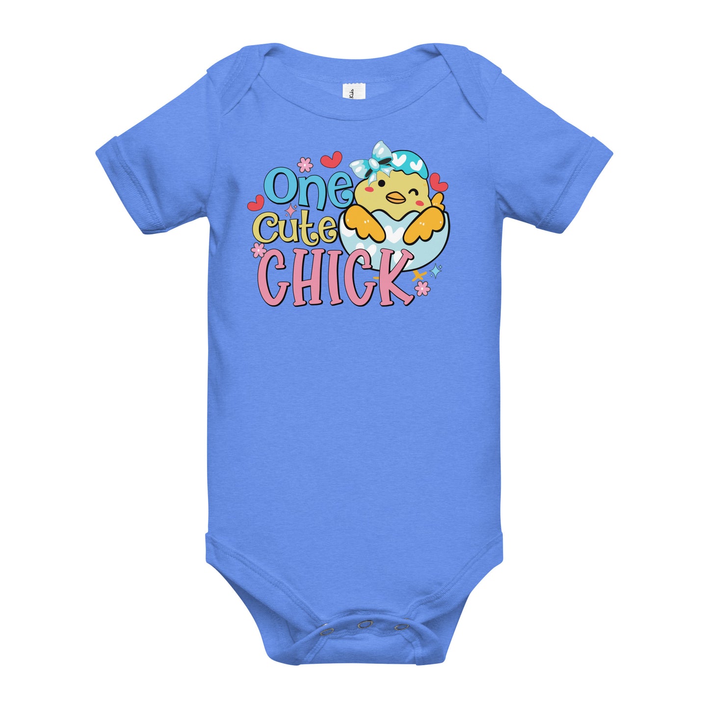 Baby short sleeve one piece, One Cute Chick, Easter