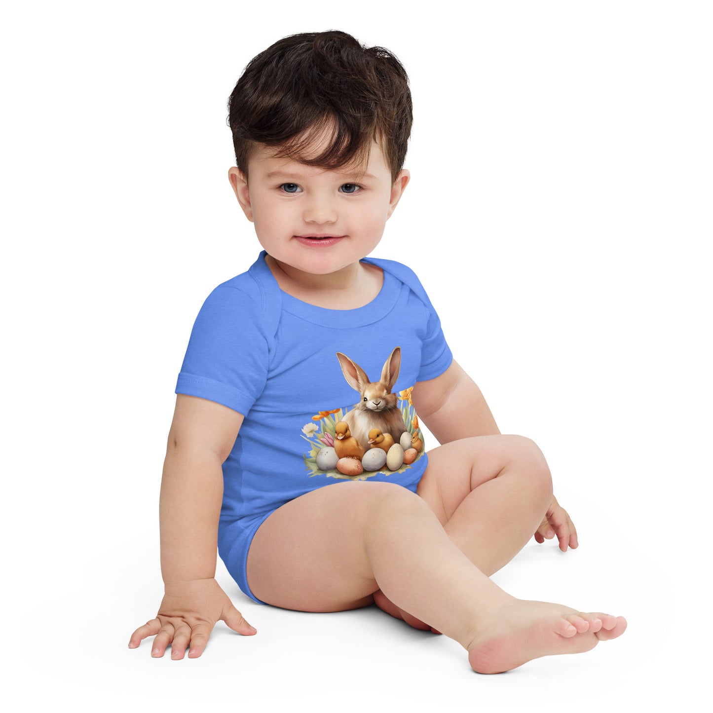 Baby Short Sleeve One Piece "One Cute Bunny"
