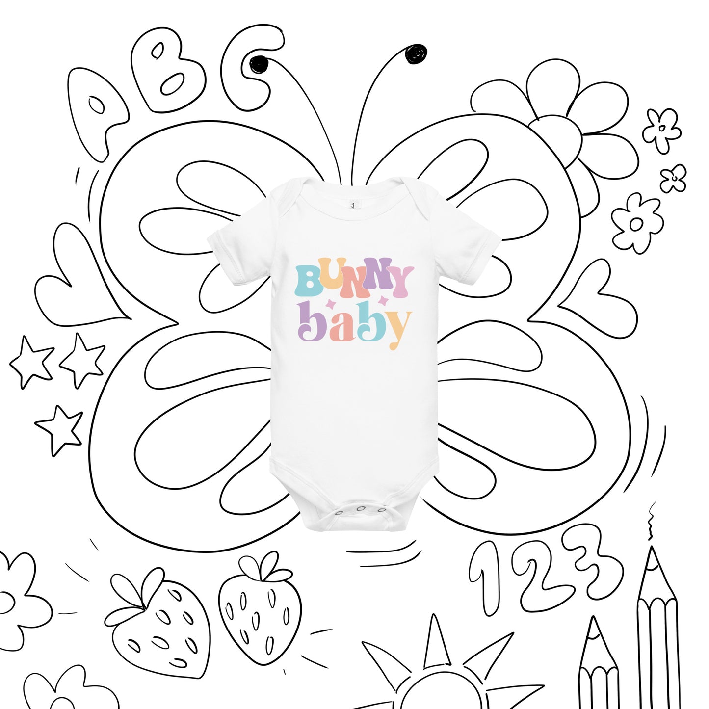 Baby short sleeve one piece - Bunny Baby, Easter