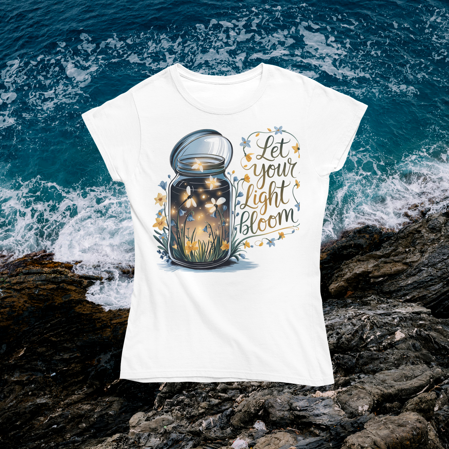 Unisex classic tee "Let Your Light Bloom" Firefly, Flowers, Sring & Easter Image