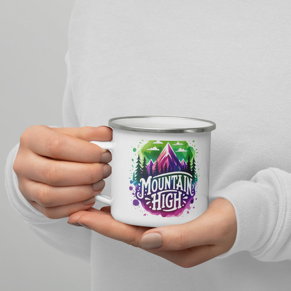 Enamel Mug "MOUNTAIN H\IGH"