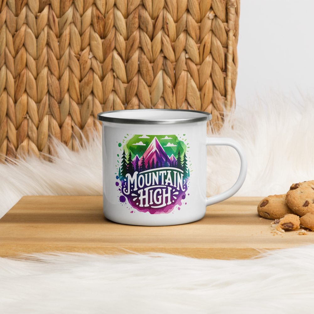Enamel Mug "MOUNTAIN H\IGH"