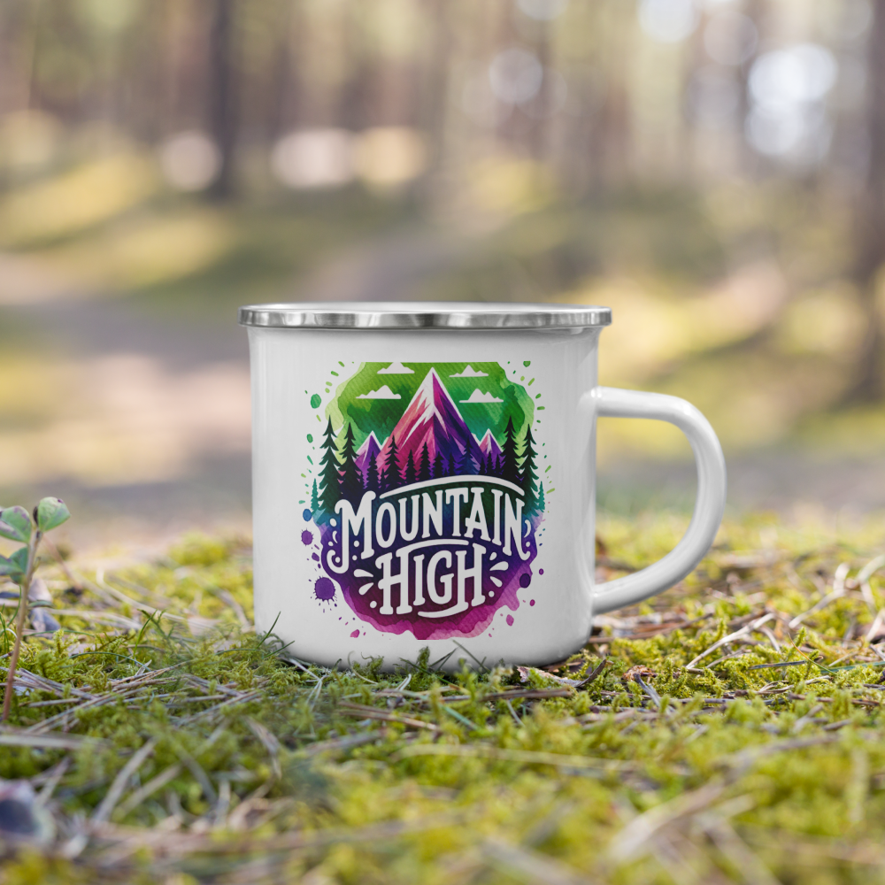 Enamel Mug "MOUNTAIN H\IGH"