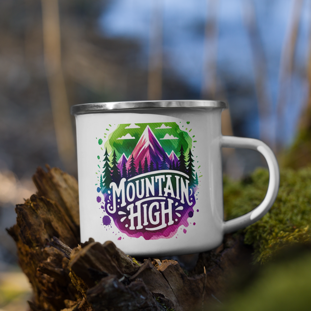 Enamel Mug "MOUNTAIN H\IGH"
