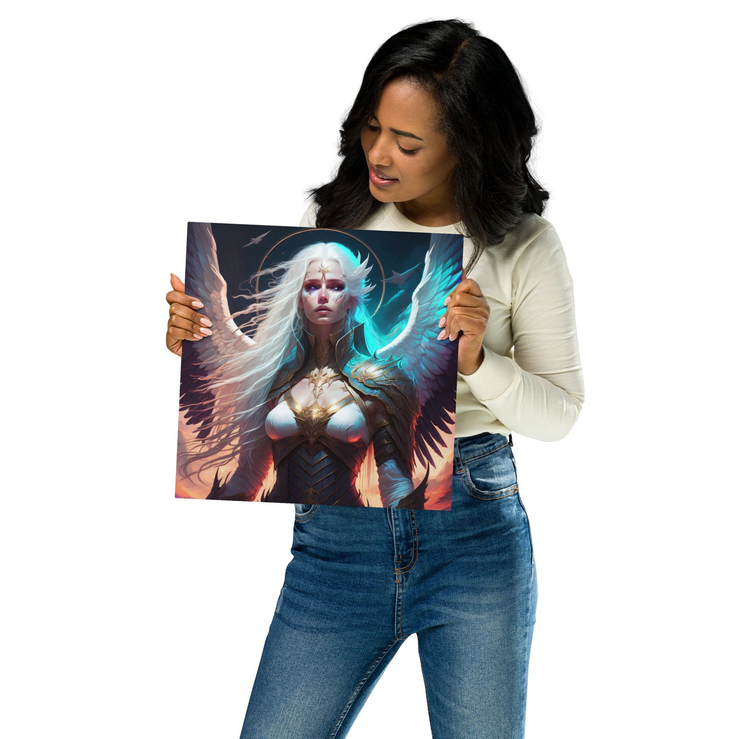 Angel Silence & Storm Metal prints