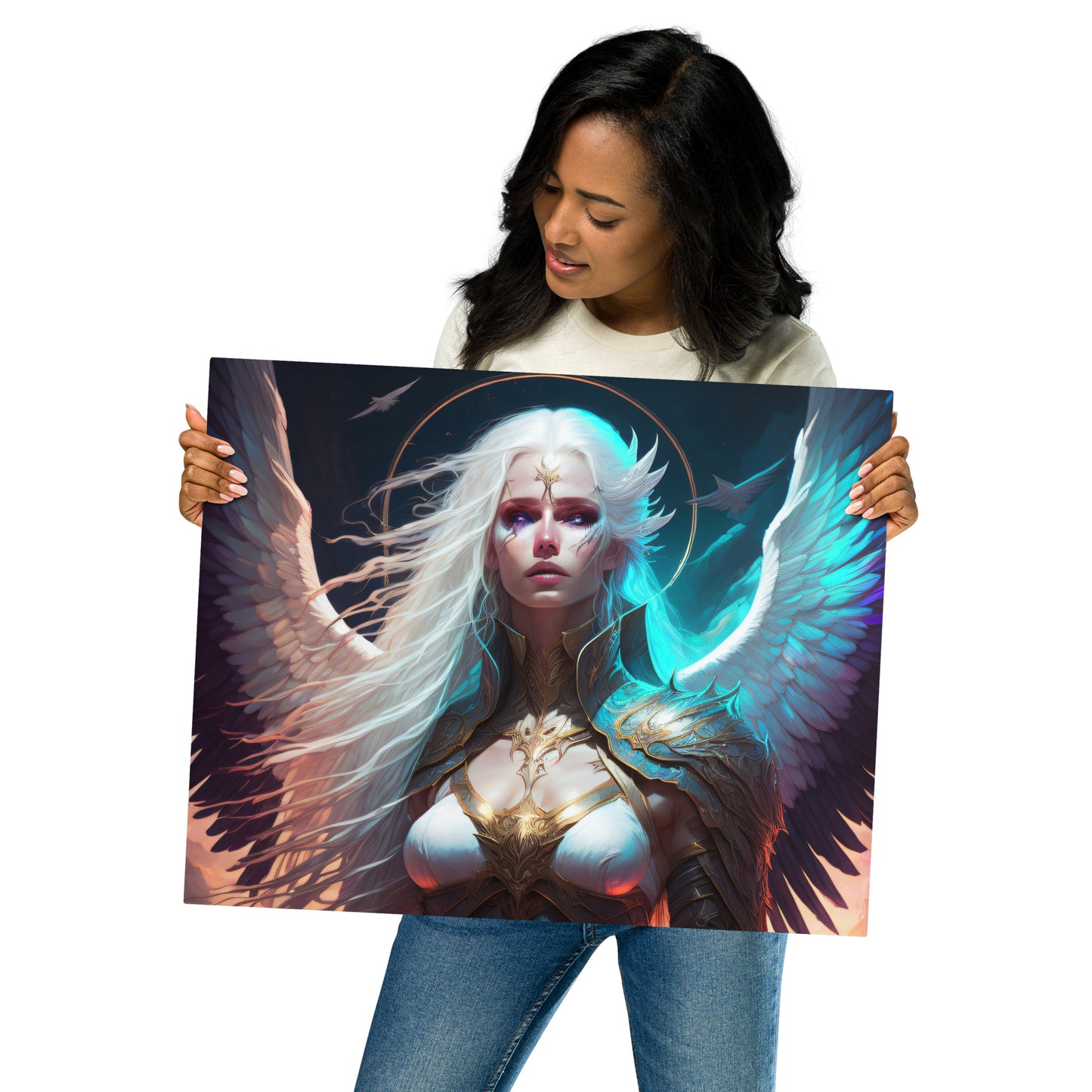 Angel Silence & Storm Metal prints