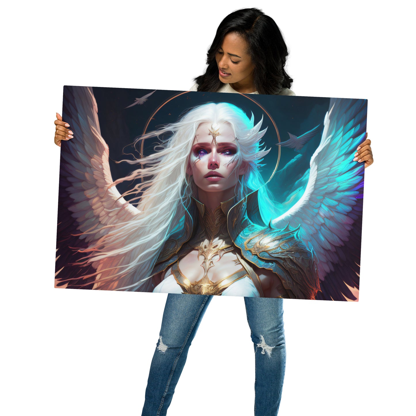 Angel Silence & Storm Metal prints