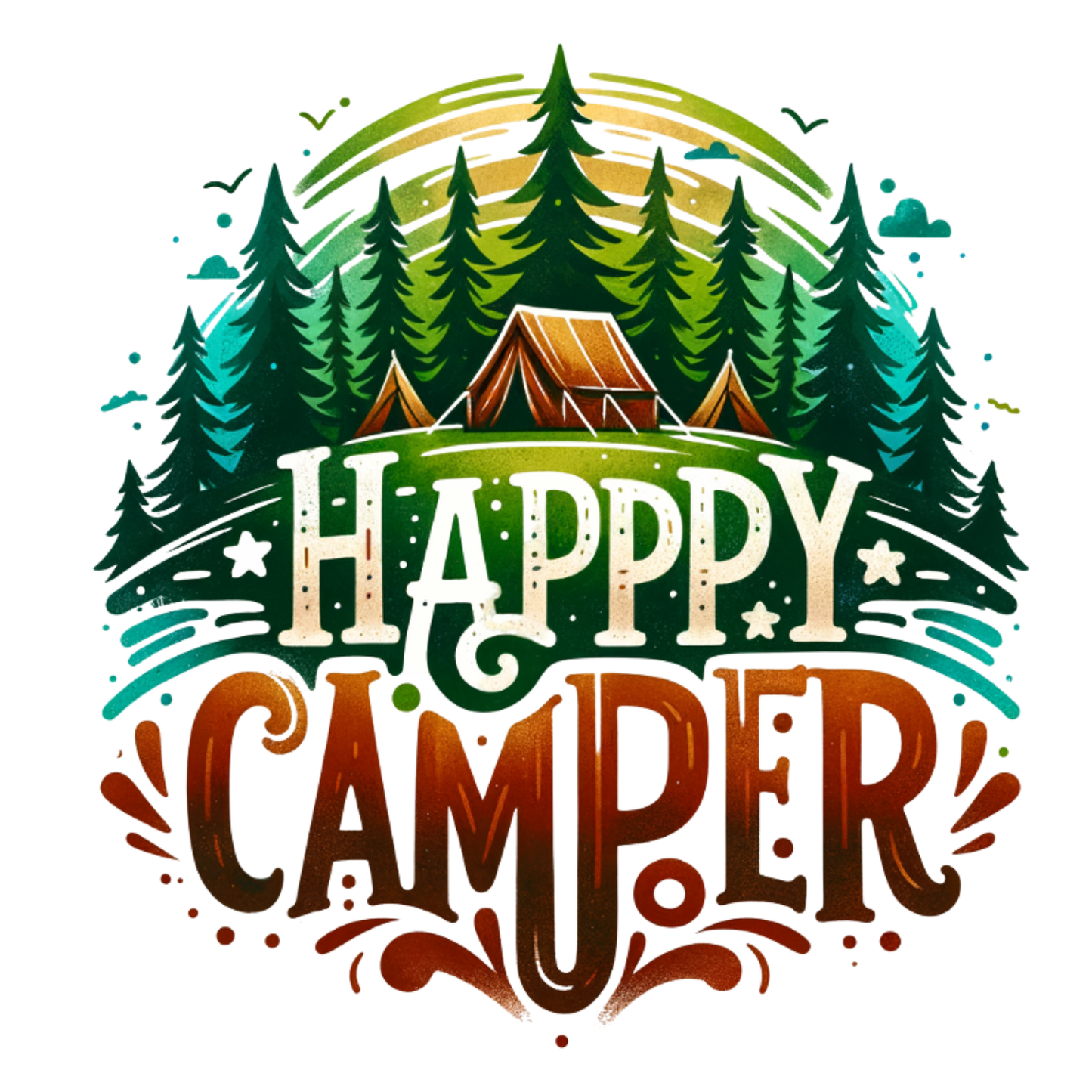 Gildan's basic softstyle t-shirt "HAPPY CAMPER" 64000
