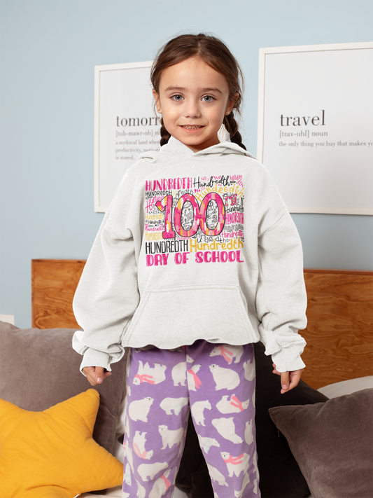Youth classic tee "100 Days of School Typography"