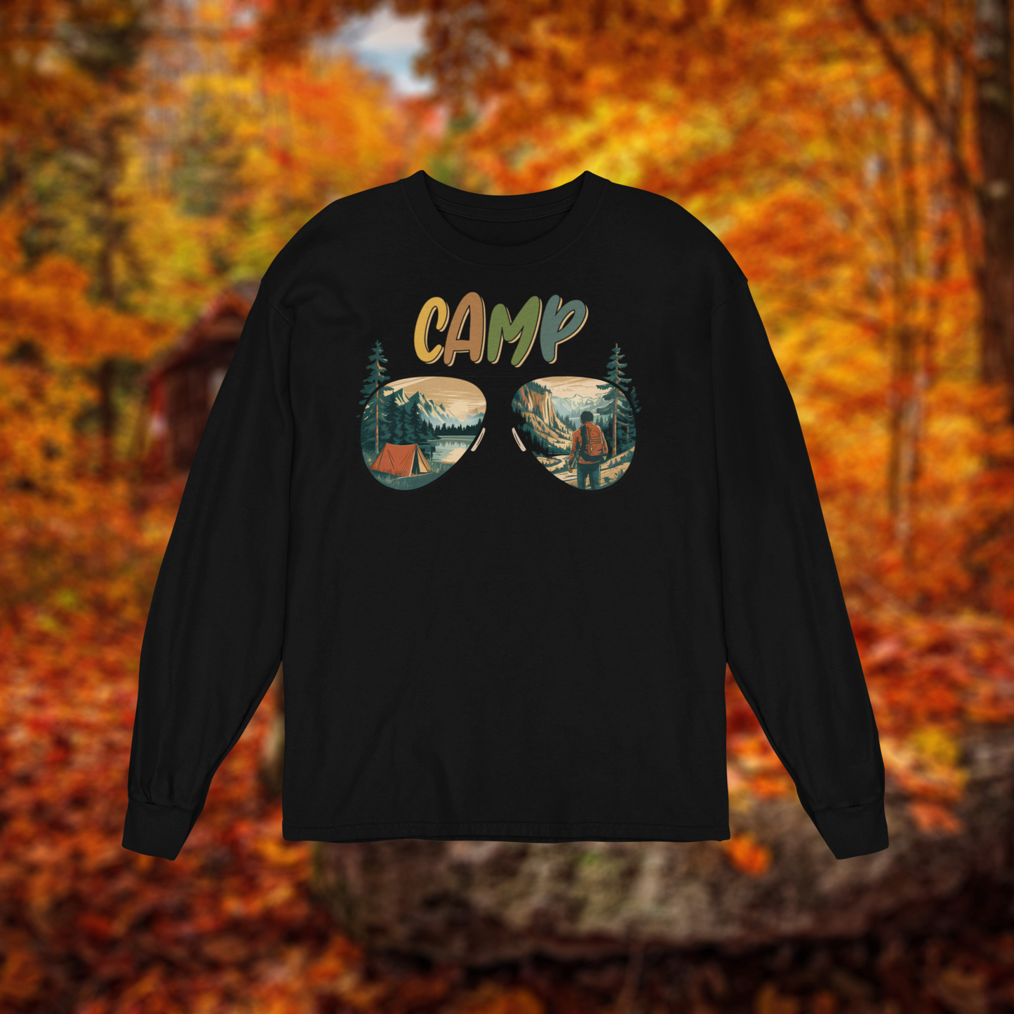 Unisex Long Sleeve Tee "CAMP LIFE with Glasses" Bella Canvas 3501