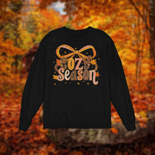 Unisex Long Sleeve Tee "Cozy Season with Coquette Bow" BC3501