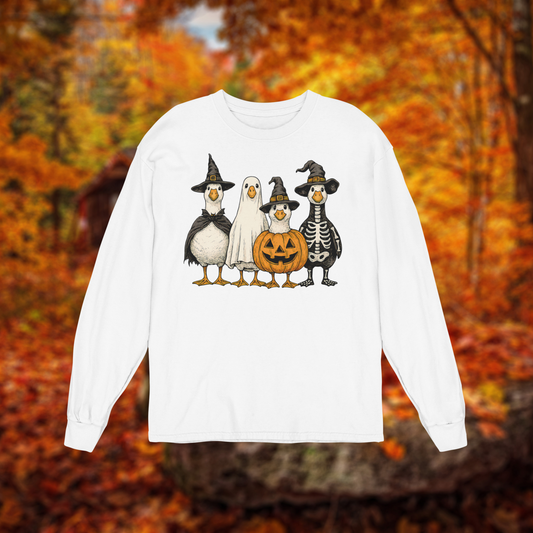 Unisex Long Sleeve Tee "Dressed Ducks" for Halloween BC3501