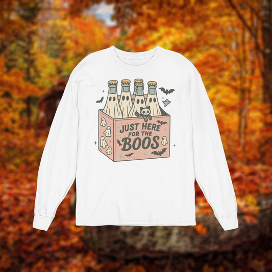 Unisex Long Sleeve Tee "Just here for the BOOS" Halloween