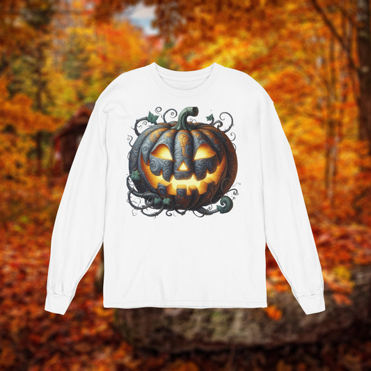 Unisex Long Sleeve Tee Baroque Pumpkin for Halloween Bella Canvas 3501