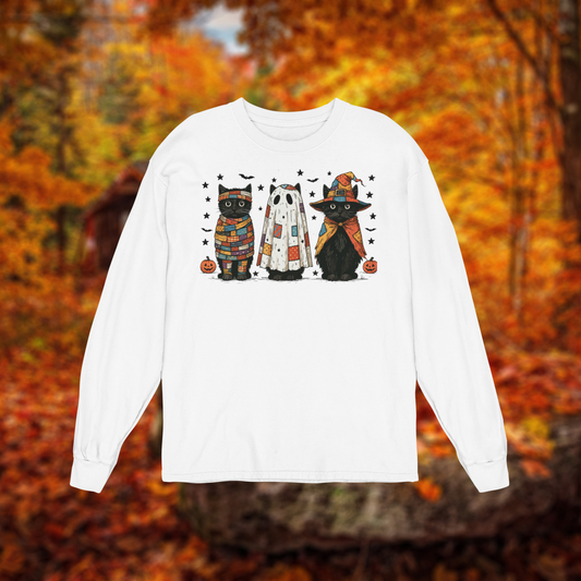 Unisex Long Sleeve Tee "Patchwork Black Cats" BC3501