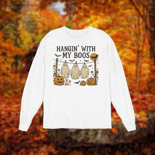 Unisex Long Sleeve Tee "Hanging with my Boos" Halloween BC3501