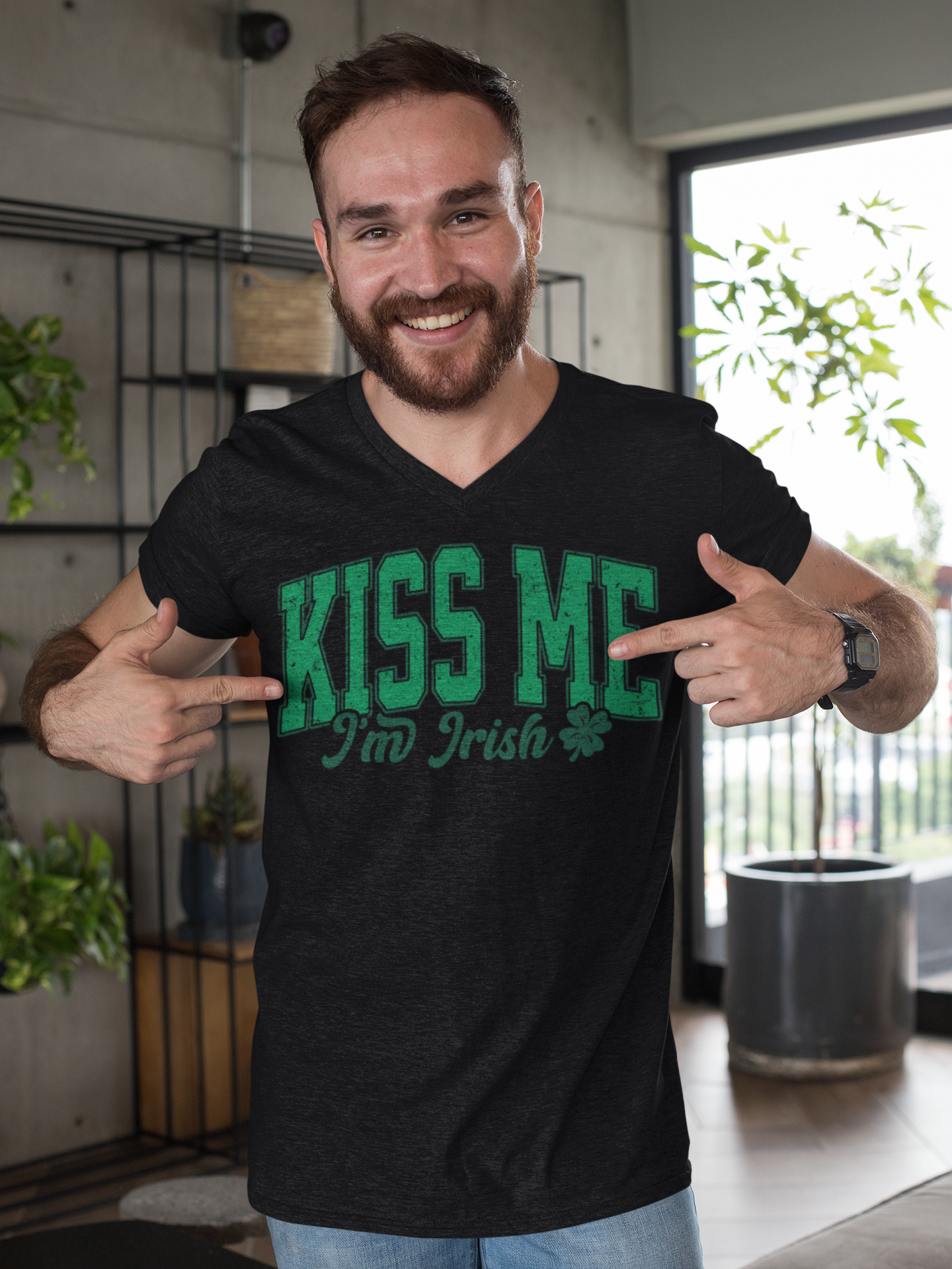 Unisex classic tee "Kiss Me I'm Irish" in varsity letters