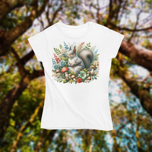 Softstyle t-shirt "Poppies & Vintage Squirrel" Gildan