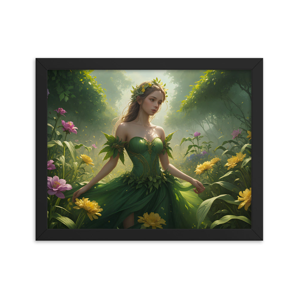 Framed Photo Paper Poster "Dancing through the Flowers"