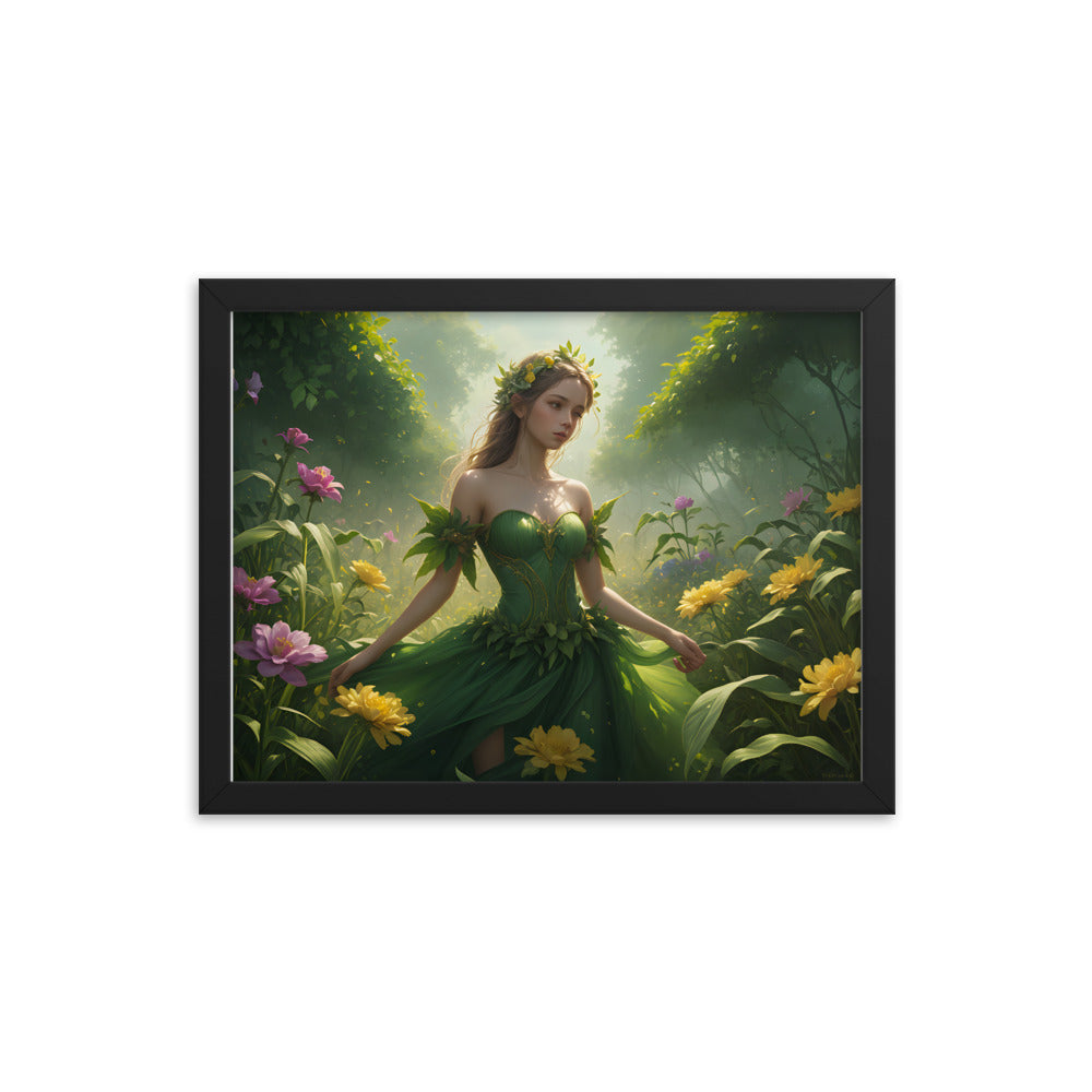 Framed Photo Paper Poster "Dancing through the Flowers"