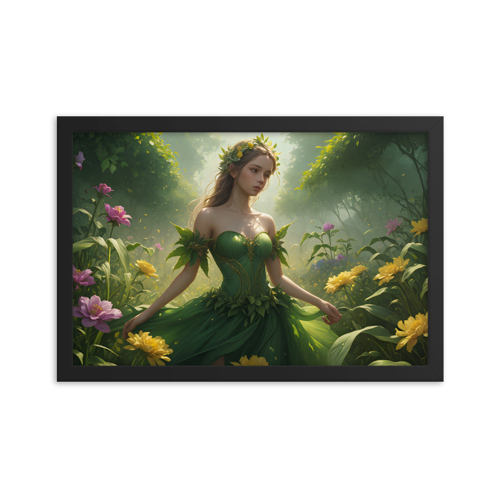 Framed Photo Paper Poster "Dancing through the Flowers"