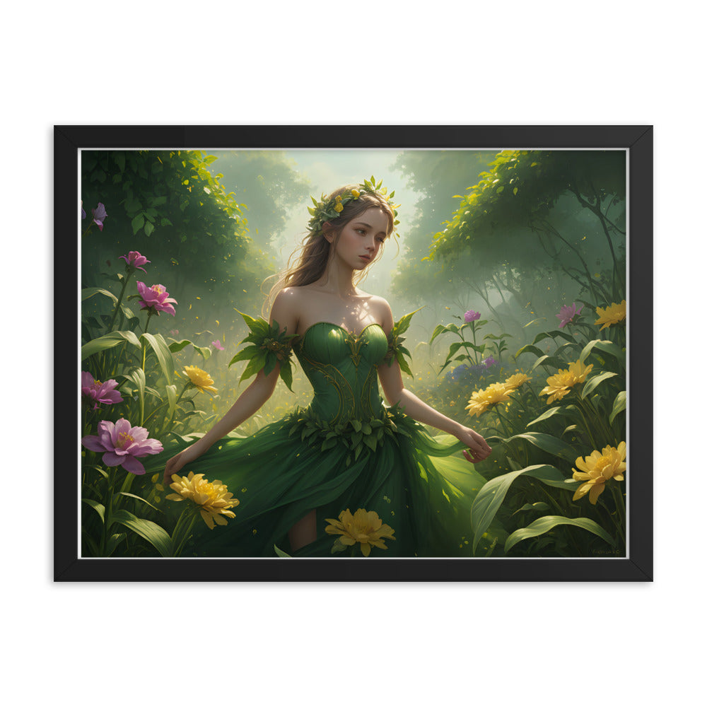 Framed Photo Paper Poster "Dancing through the Flowers"