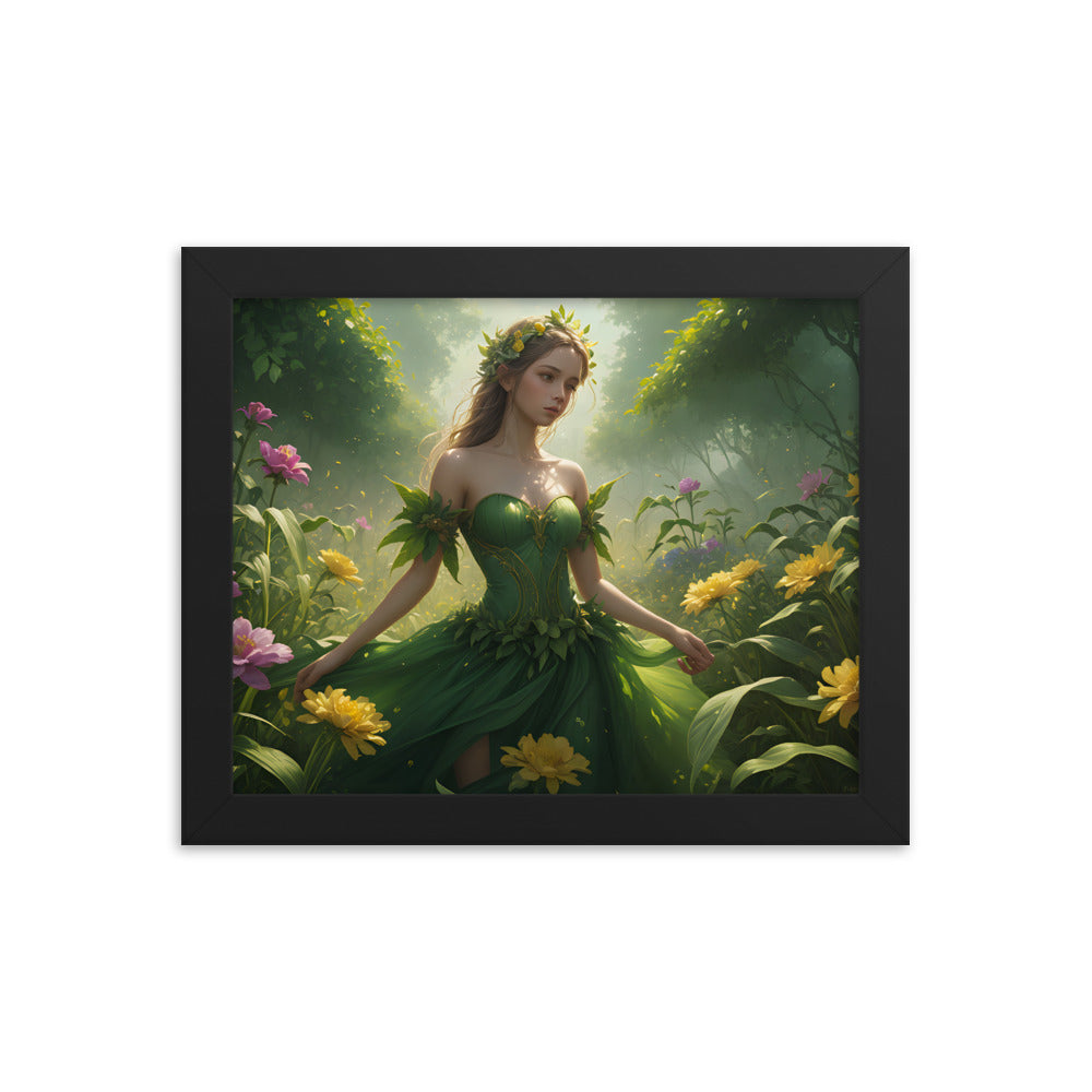 Framed Photo Paper Poster "Dancing through the Flowers"