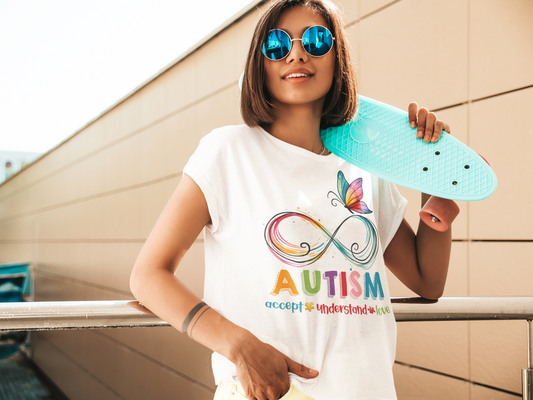 Unisex classic tee "Autism Accept Butterfly"