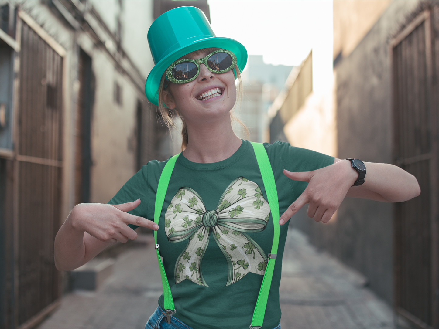 Unisex classic tee "St. Patrick's Bow with Shamrocks"