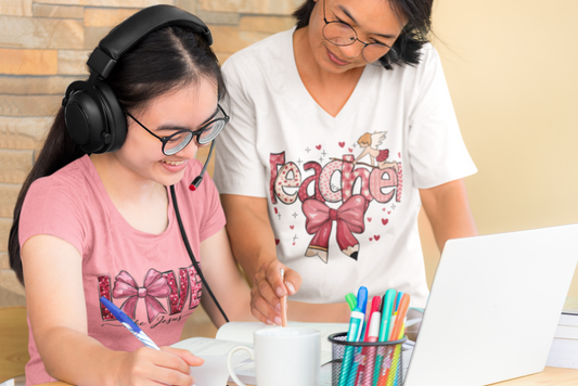 Unisex t-shirt "Teacher with Bow & Cupid"