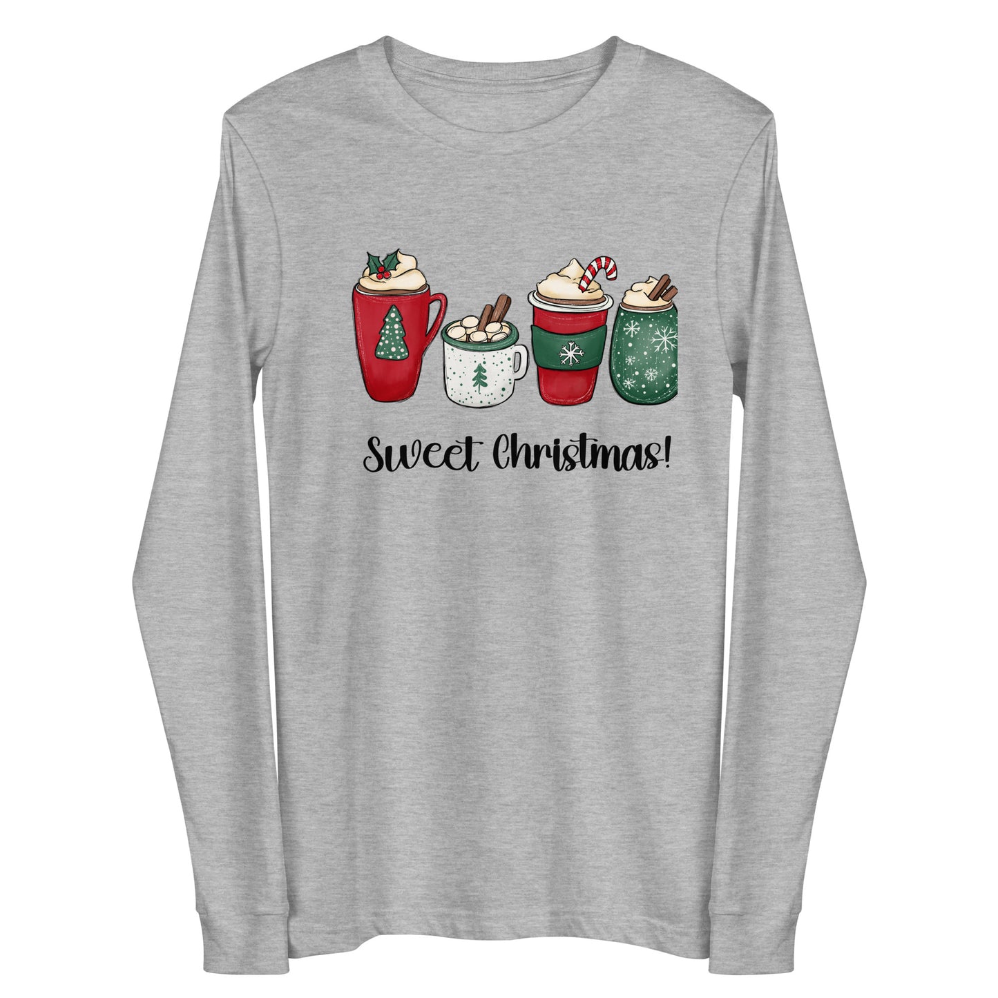 Sweet Christmas Hot Chocolate - Unisex Long Sleeve Tee LIght Colors