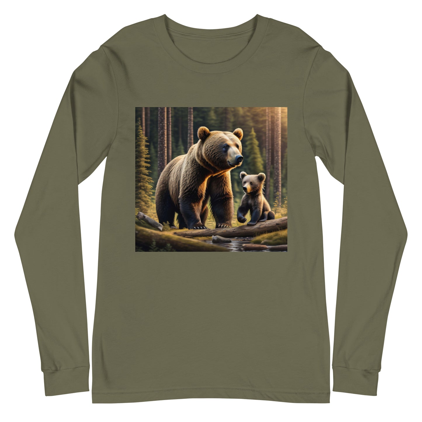 Wilderness Bear & Cub - Unisex Long Sleeve Tee