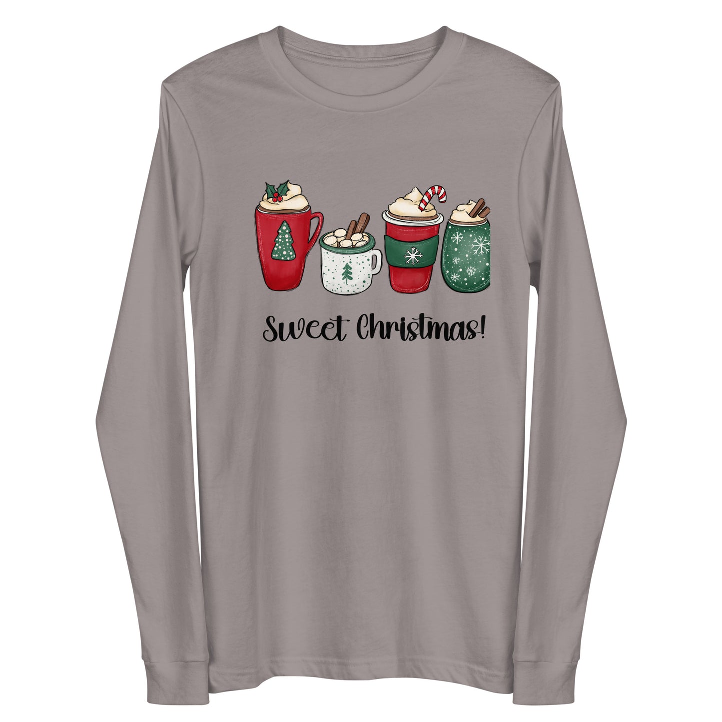 Sweet Christmas Hot Chocolate - Unisex Long Sleeve Tee LIght Colors