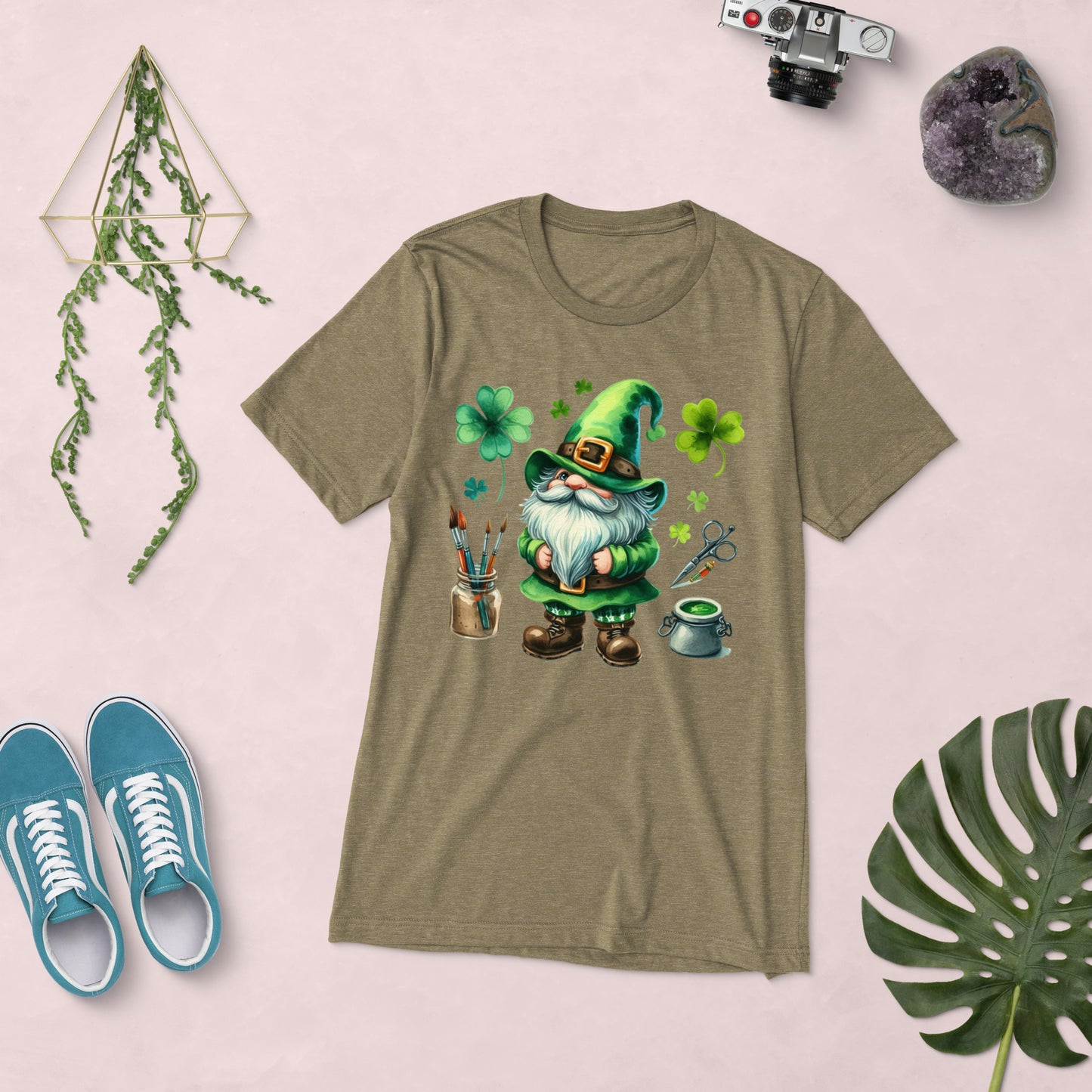 St. Patrick's, Creative Gnome, Short Sleeve, Premium, Tri-Blend T-shirt by Bella Canvas