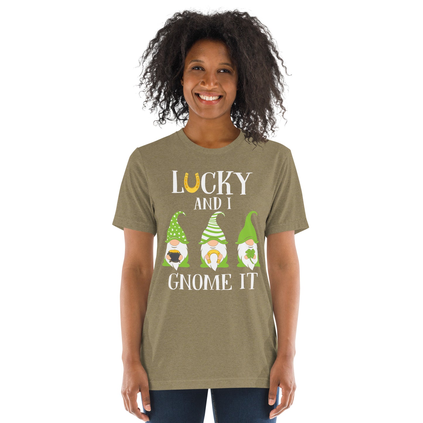 St. Patrick's, Lucky and I Gnome It, Unisex Short Sleeve, T-shirt