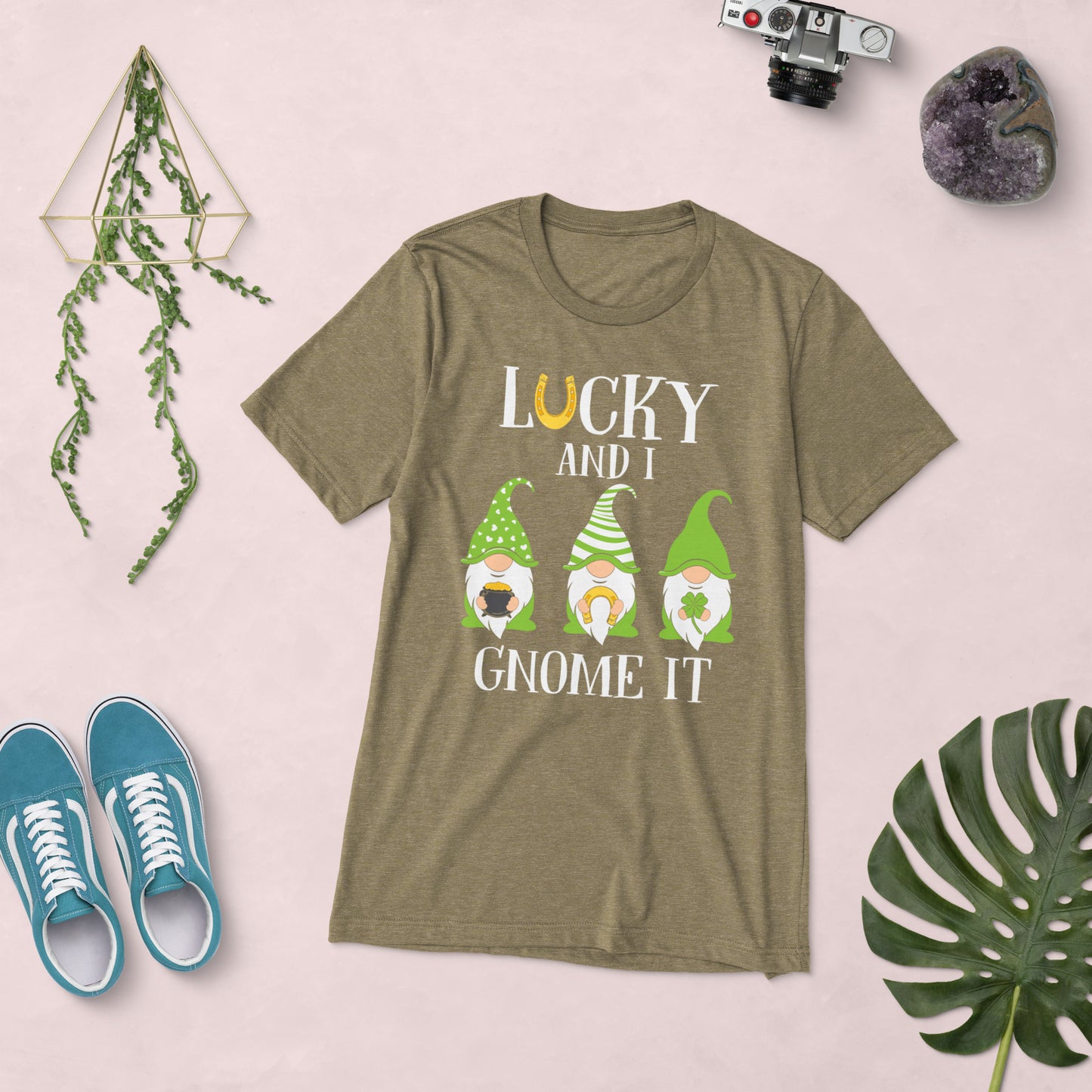 St. Patrick's, Lucky and I Gnome It, Unisex Short Sleeve, T-shirt