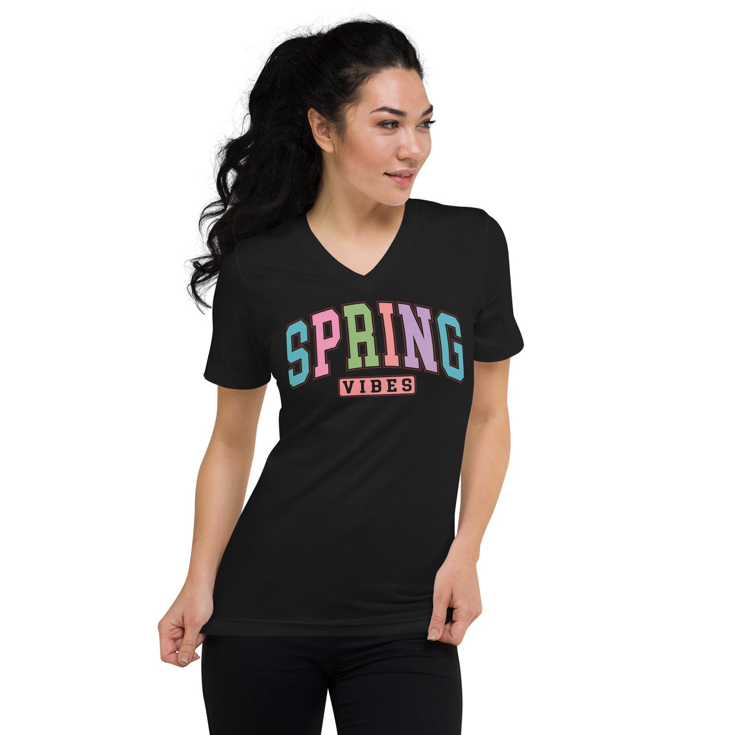 Unisex Short Sleeve V-Neck T-Shirt "Spring Vibes"