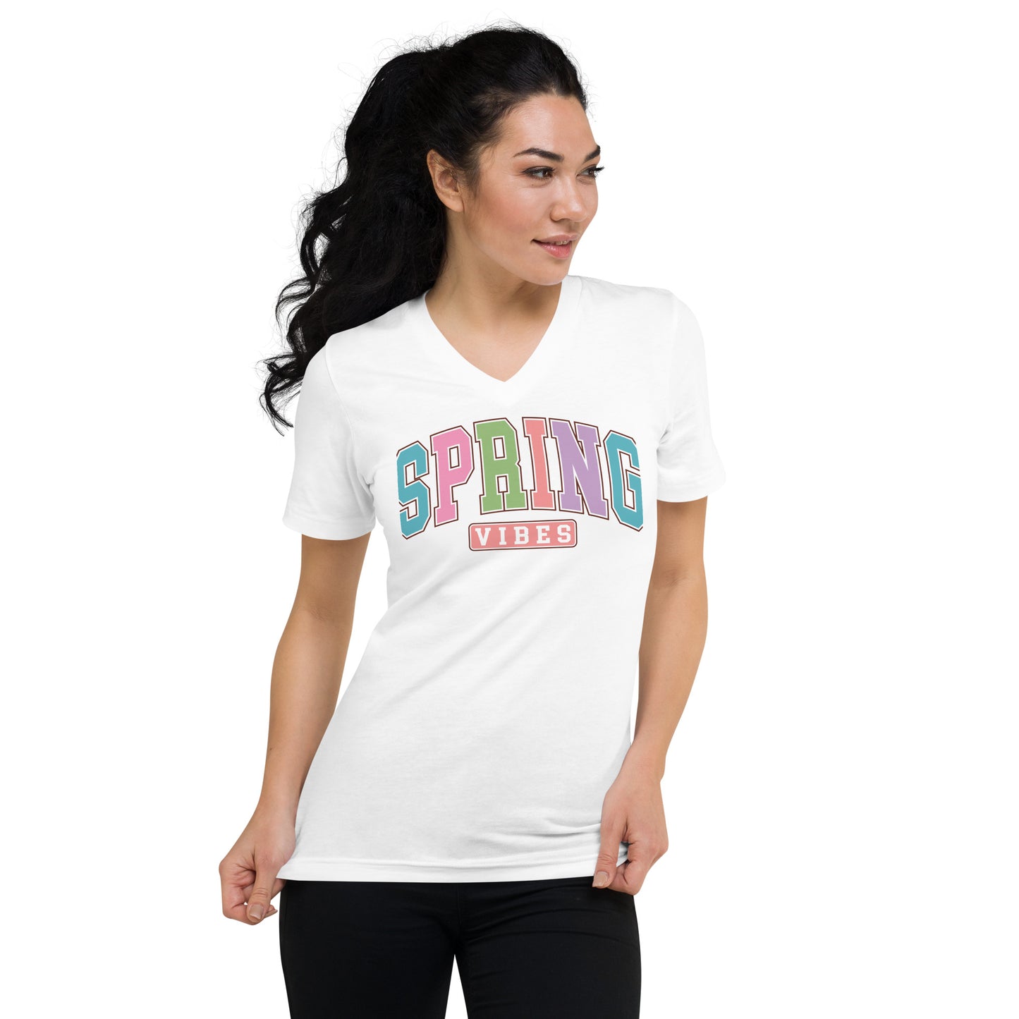 Unisex Short Sleeve V-Neck T-Shirt "Spring Vibes"