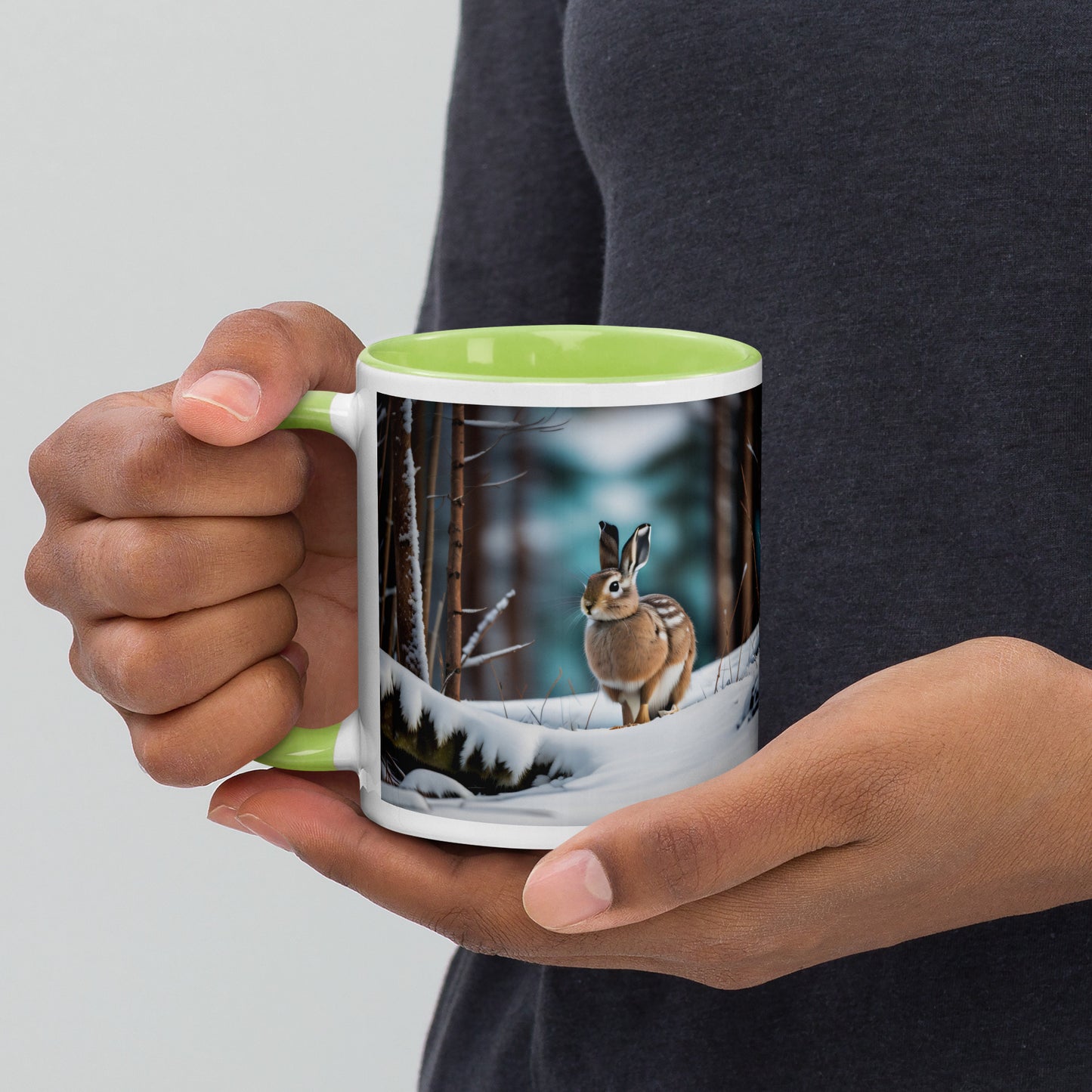 Snowshoe Hare - Mug with Color Inside